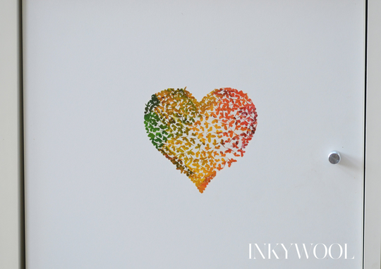 Autumn Butterfly Heart Sticker, Fridge Laptop Decals, Decal, Macbook Stickers Pro, Glassware Sticker