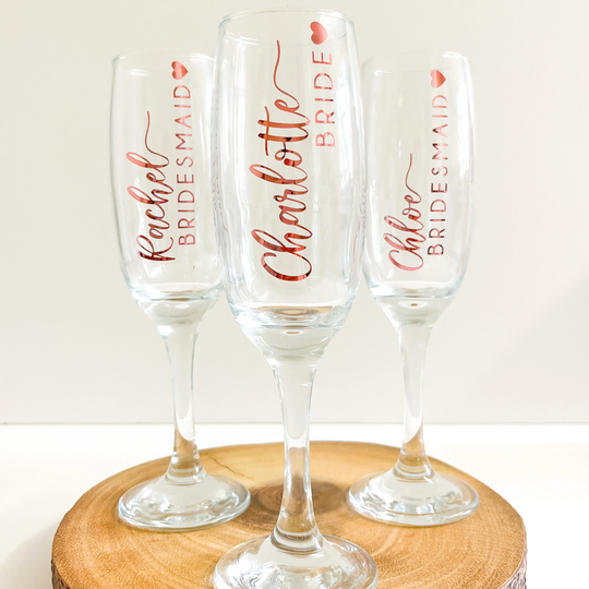 Champagne Flute | Bridesmaid Gift Bride Wedding Present Hen Party, Bridal Shower
