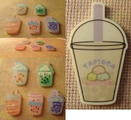 Bubble Tea Needleminder, Needle Minder, Cross Stitch, Resin
