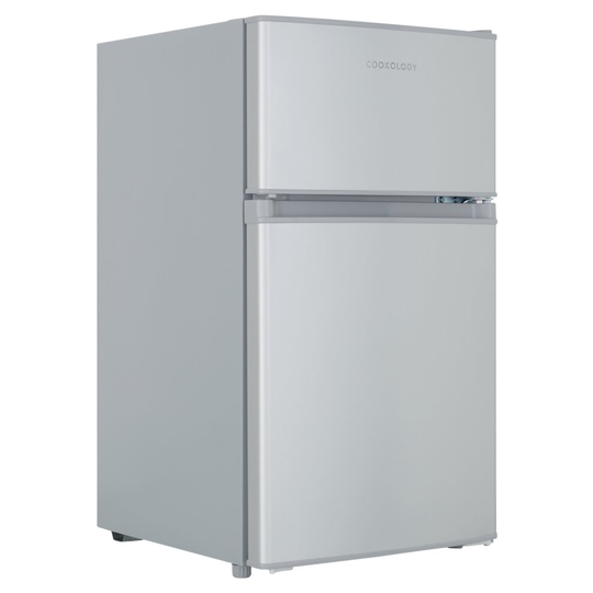 Cookology UCFF87SL 47cm Freestanding Undercounter 2 Door Fridge Freezer in Silver
