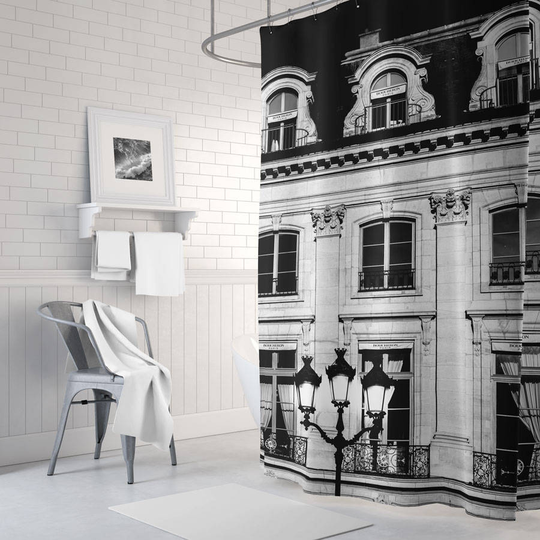 Black & White Paris Shower Curtain