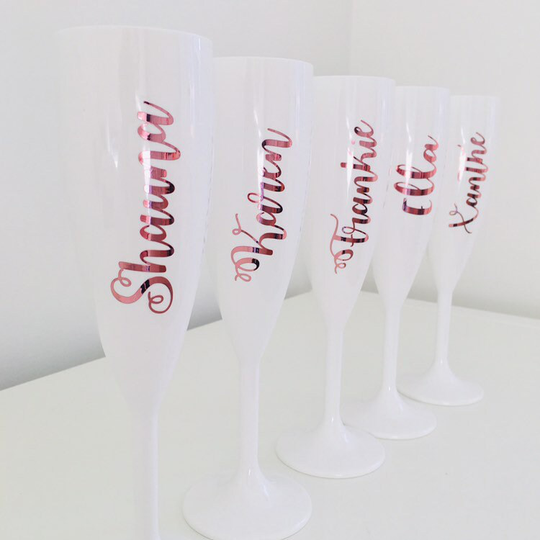 Bridal Shower Glass - Personalised Champagne Flute Bridesmaid Gift Hen Do Party Keepsake Cups