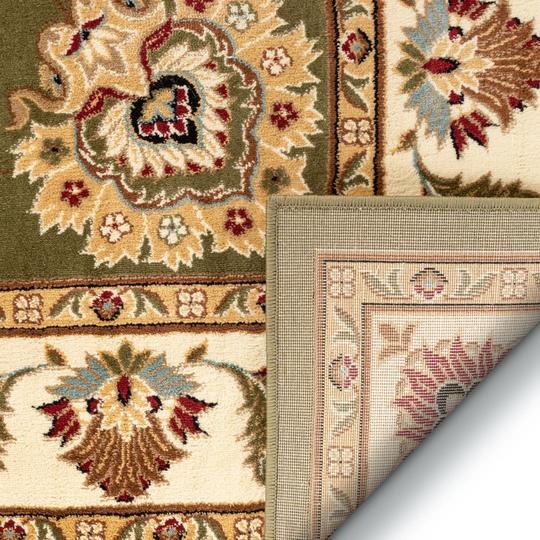 Timeless Abbasi Traditional Oriental Tufted Green/Beige Rug