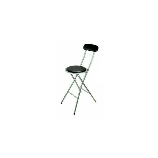 (BLACK) Folding Breakfast Bar Stool Chair Seat LightWeight