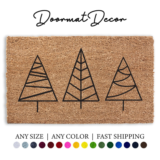 Christmas Trees Doormat, Holiday Rug Outdoor Welcome Mat, Tree Door Custom Personalized Home Decor
