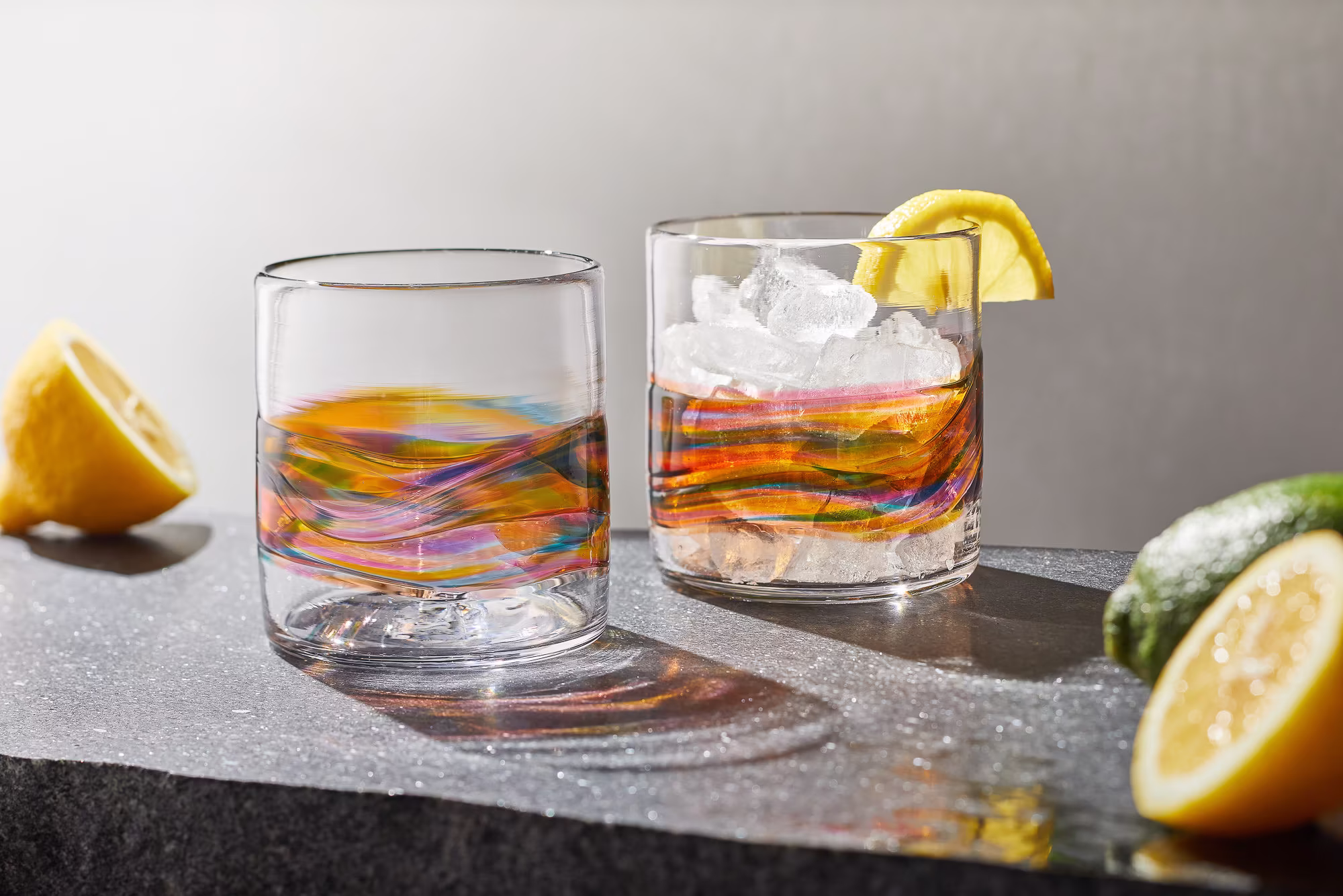 Whiskey Rock Glasses For Cocktails, Wine, Or Bourbon. Handmade Hand Blown Glassware, Barware, & Glass Sets. Made in Usa