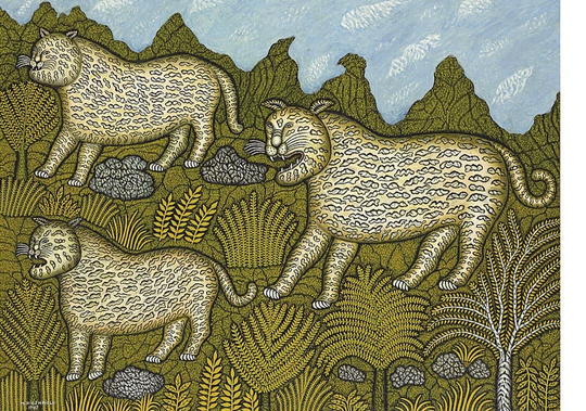 Leopard Family By Morris Hirshfield, 1943 - Postcard