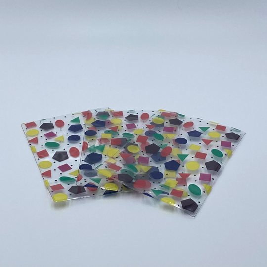 Rainbow Shapes, Multi Color, Hair Accessory, PVC Shaker Bow Sleeve, 10cm X 15cm | 4In 6In, Supplies, Diy Bows