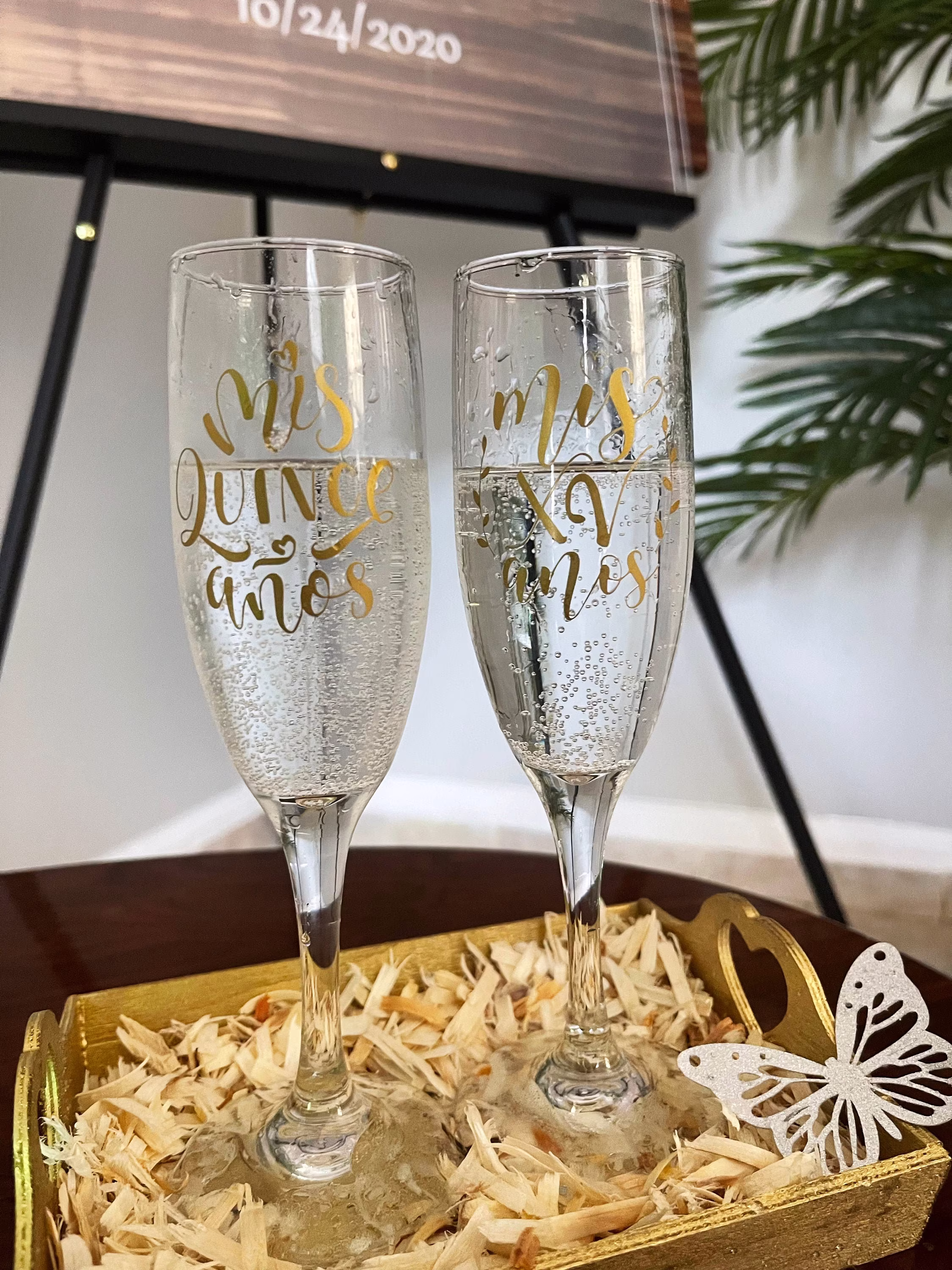 Quinceañera Champagne Flutes | Custom Mis Xv Quince Años Copas Para Quinceañera