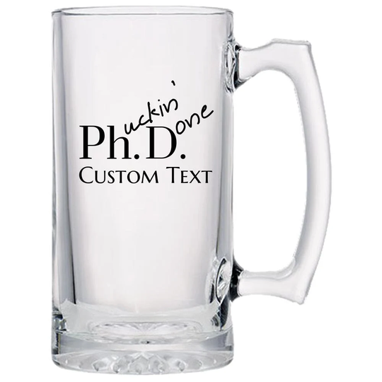 Customized Phd Graduation Gifts Personalized Glassware - Glass Beer Mug Perfect Doctor Present For Him Or Her