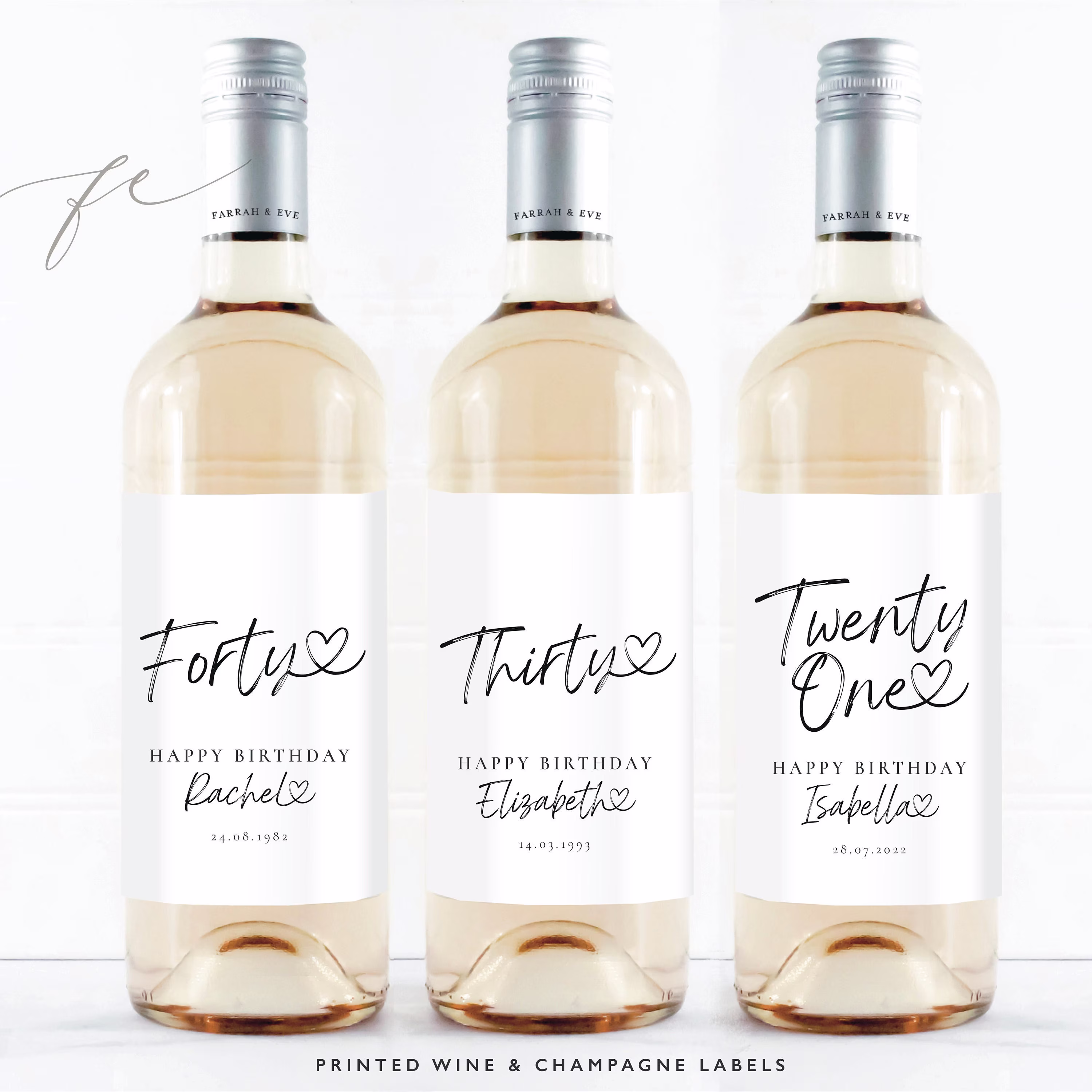 Personalised Milestone Happy Birthday Wine Label | Birthday 21st, 30Th, 40, 50Th