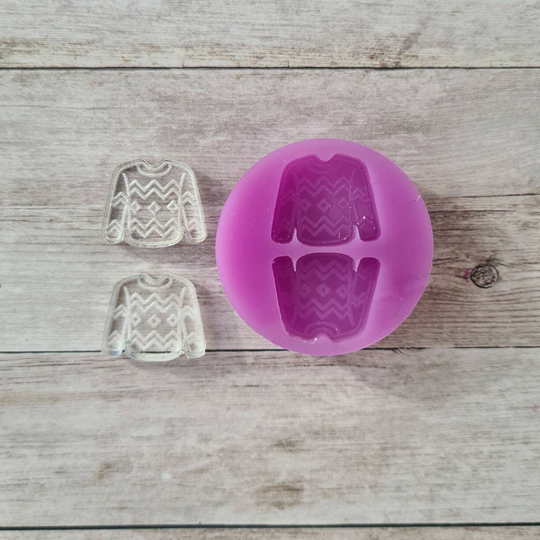 Resin Silicone Mold, Jumper Stud Earrings Christmas Flexible Polymer Clay Supply, Resin Supply