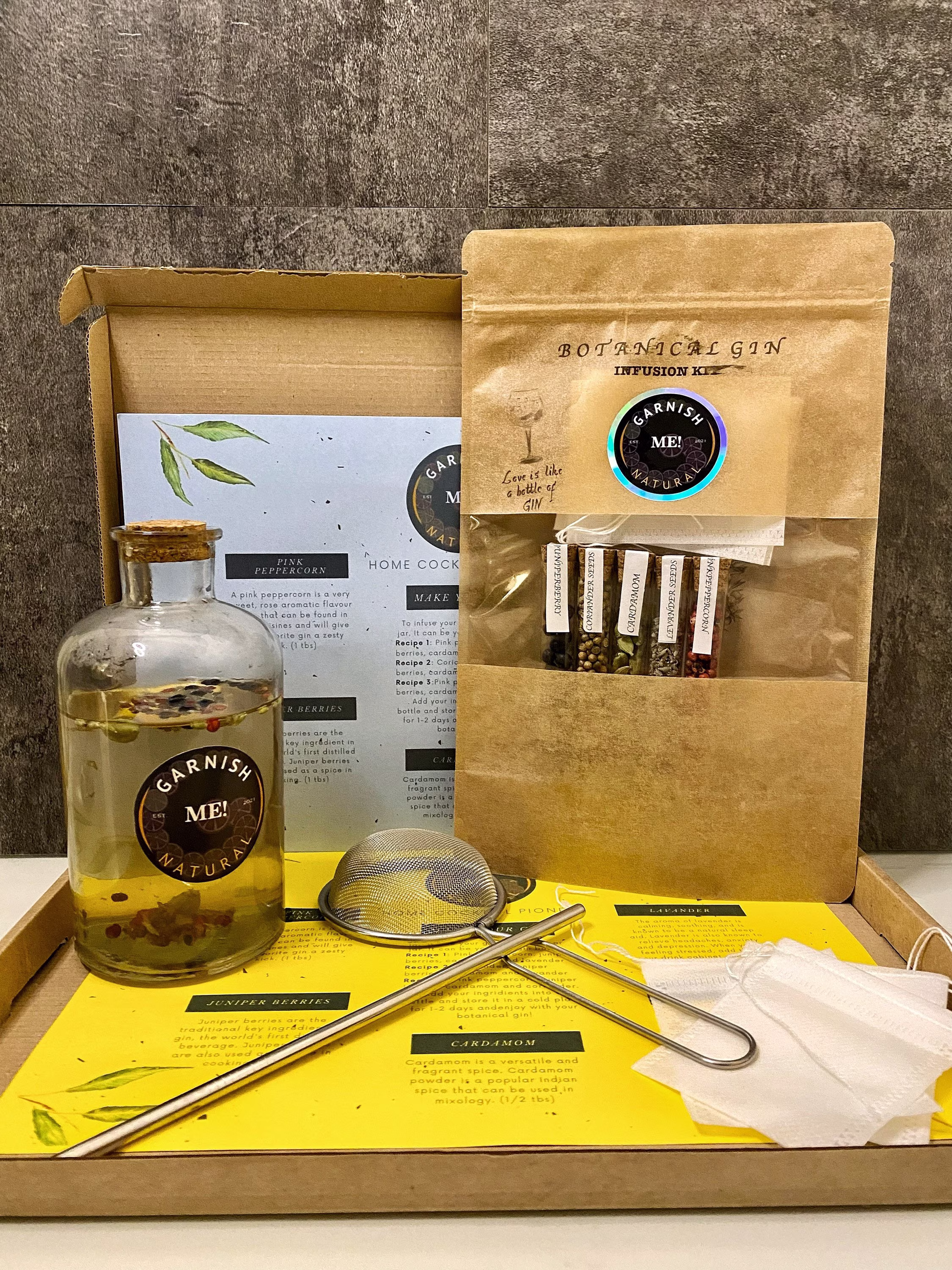 Botanical Gin Infusion Kit Cocktail Infusion Kit - Homebar Infuser | Alcohol Vodka Whiskey Rum Cocktail Gifts Make Your