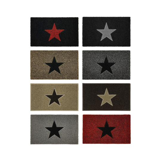 star Inlay Door Mat|Entrance Barrier Dirt-Trapper Floor Mat|Home Decor|Indoor Use|Housewarming Gift|7 Designs|3 Sizes