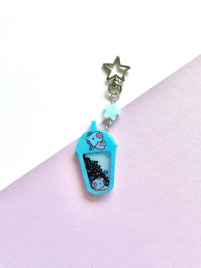 Blue Boba Shaker Keychain