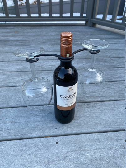 Hand Forged Wine Glass Holder | Self Balancing Stand Rustic Decor Kitchen Organization Gift For Her Mother's Day
