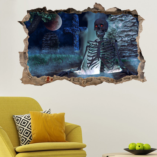 Graveyard Skeleton Cross Gothic Wall Sticker Art Poster Mural Transfer Decal Print Room Home Nursery Office Shop Decor Id508