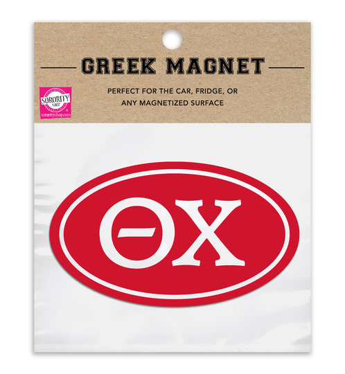 Theta Chi Oval Fraternity Car Magnet Set Of 2 Removable No Residue All Weather Magnets For Guys & Student Drivers