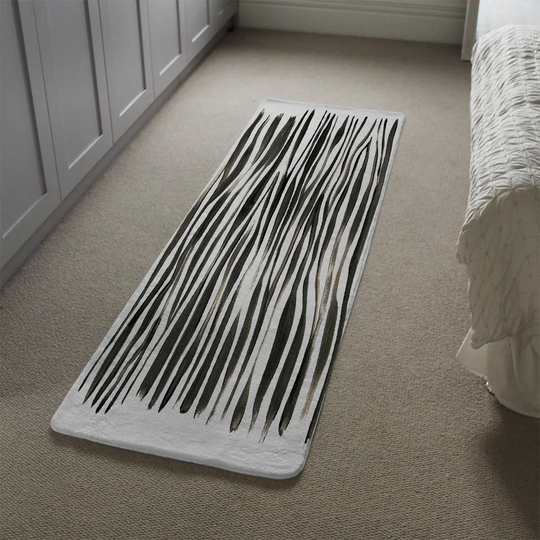 Kurz Zebra Designer Shaggy White/Black Rug