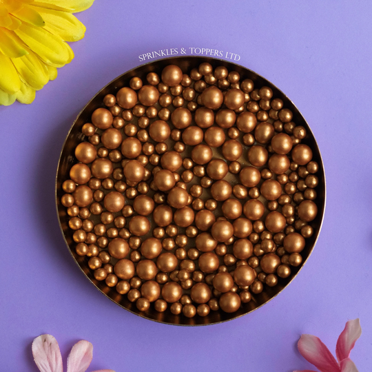 Rose Gold/Copper Chocolate Balls | 5mm 10mm Sprinkles