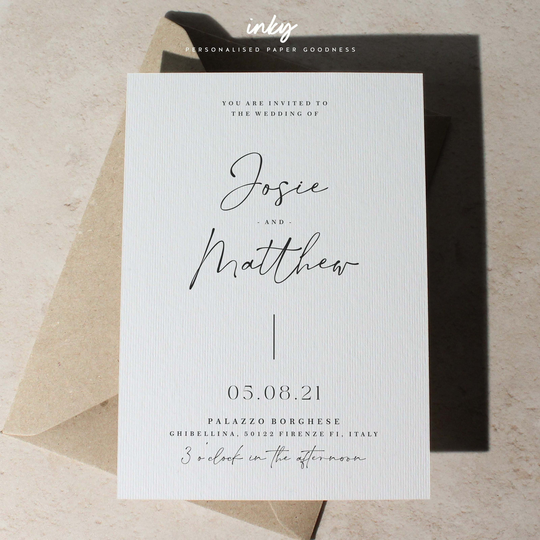Postcard Wedding Invitation, Modern Invitations, Wedding, Invites, Stylish Invite Stationery, Florence