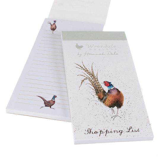 Wrendale Design Illustrated Ready For My Close Up Pheasant Magnetic Shopping List Notepad 21x10cm