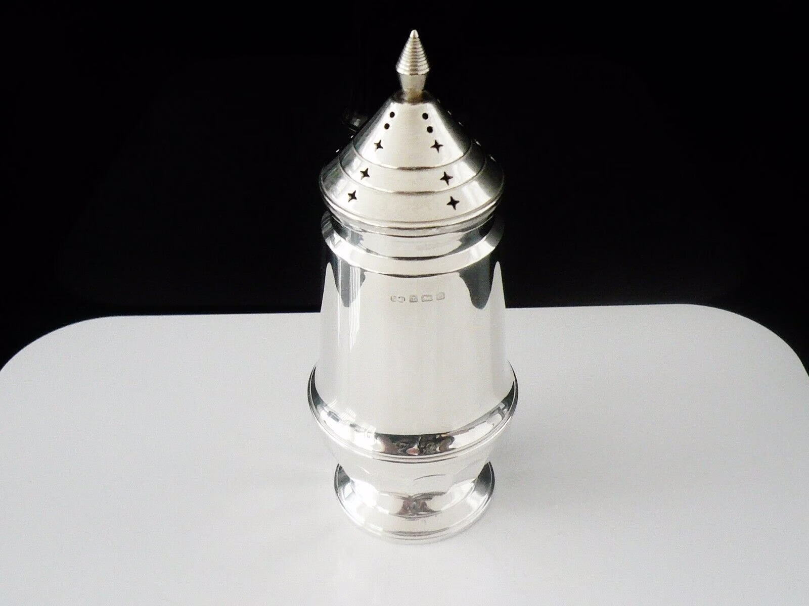 Silver Sugar Castor, Art Deco, Sterling, English, Tableware, Vintage, Shaker, Synyer & Beddoes, Hallmarked Birmingham 1938, Ref584G
