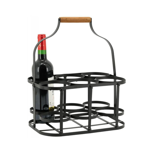 Ponce 6 Bottle Tabletop/Countertop Wine Bottle Rack in Black