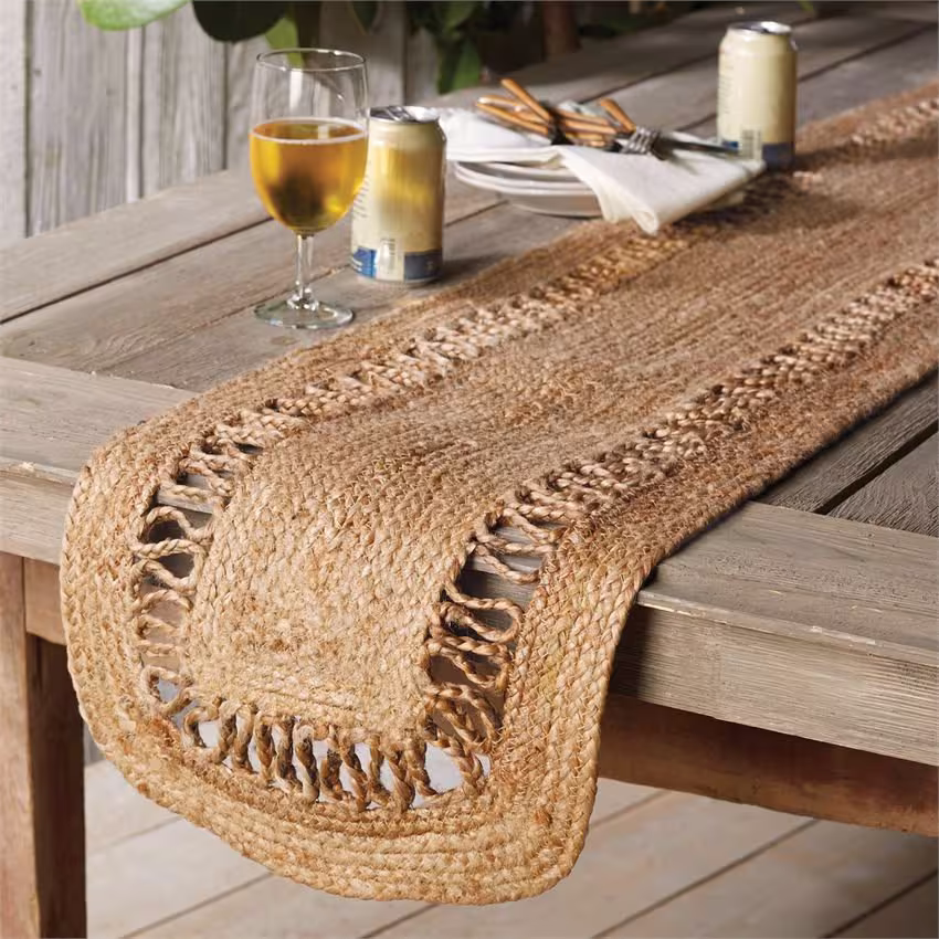 Natural Hand Braided Jute Table Placemat & Table Runner For Dinning