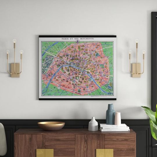 'Paris Monuments' Graphic Art Print Poster