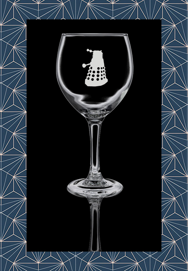 Doctor Who Dalek Engraved Balloon Gin Glass. Beautiful Etched Personalised With Any Name. Design Won't Wear Off Like Vinyl.17