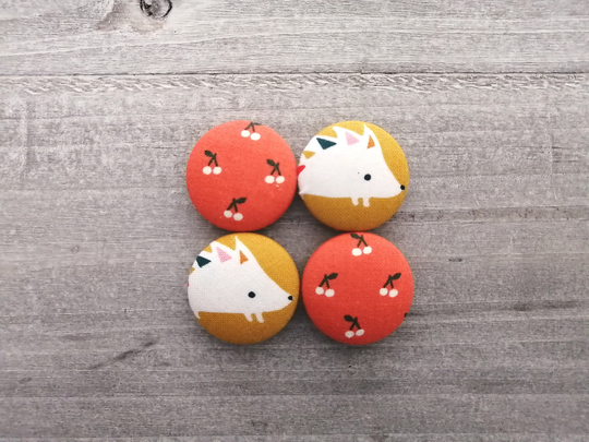 Hedgehog Magnets, Cherry Red Yellow Lover Gift, Fridge Kitchen Gift For Teacher