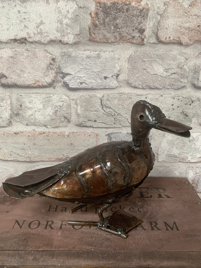 Metal Duckling, Rustic Bird Art, Garden Sculpture, Gifts For Her