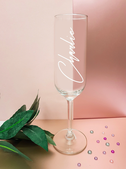 Personalised Name Champagne Tall Glass