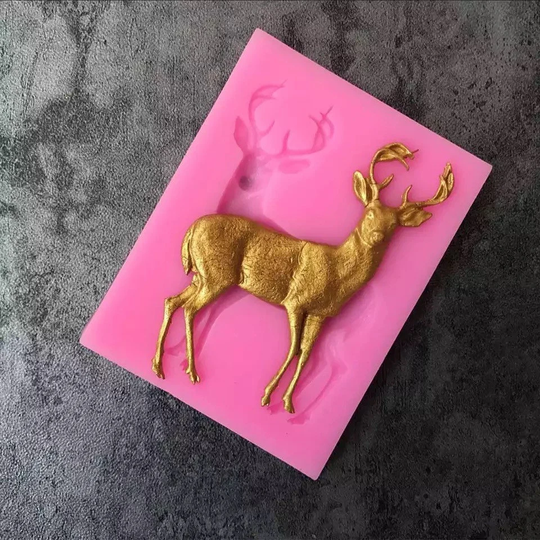 Reindeer Deer Elk Stag Woodland Antler Christmas Silicone Cake, Fondant, Clay, Resin Mould/Mold - Chocolate, Icing, Jewellery, Sugar Craft