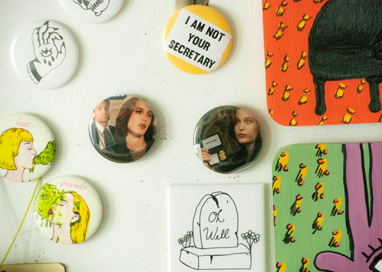 Fridge Magnet Set - Sassy Scully 1 1/2 Inch Peel N' Stick Backing Magnets. Funny X-Files Fandom Magnets