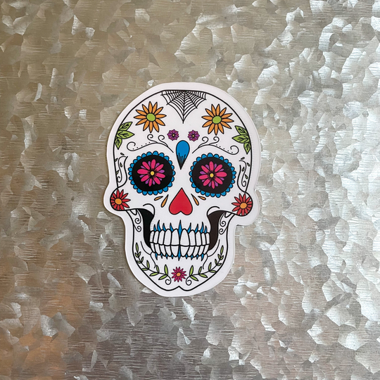 Sugar Skull Magnet, Halloween Car Magnet For Fridge, Locker, Birthday Gift Her, Small Gift