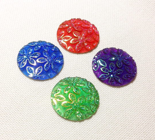 Sparkly Floral Round Needle Minder For Cross Stitch | Embroidery Cover Diamond Painting