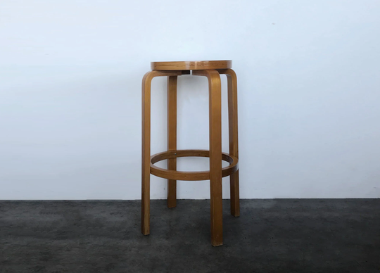 Original Vintage Retro Mid Century Birch Stool After Alvar Aalto/Artek