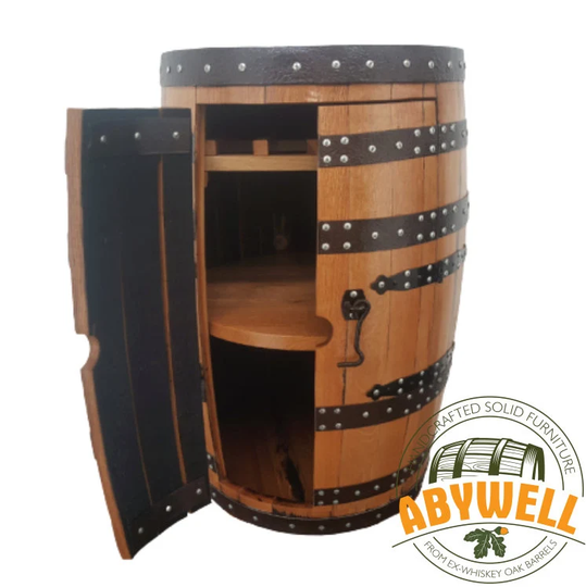 Shelf+Rack_Whisky Barrel Drinks Cabinet_ Barrel-Bar_ Handmade From Scotch Whiskey