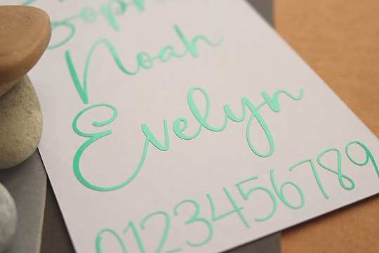 Calligraphy Text & Numbers Vinyl Sticker, Custom Name Personalised Decal, Date Stickers, Tags, Labels