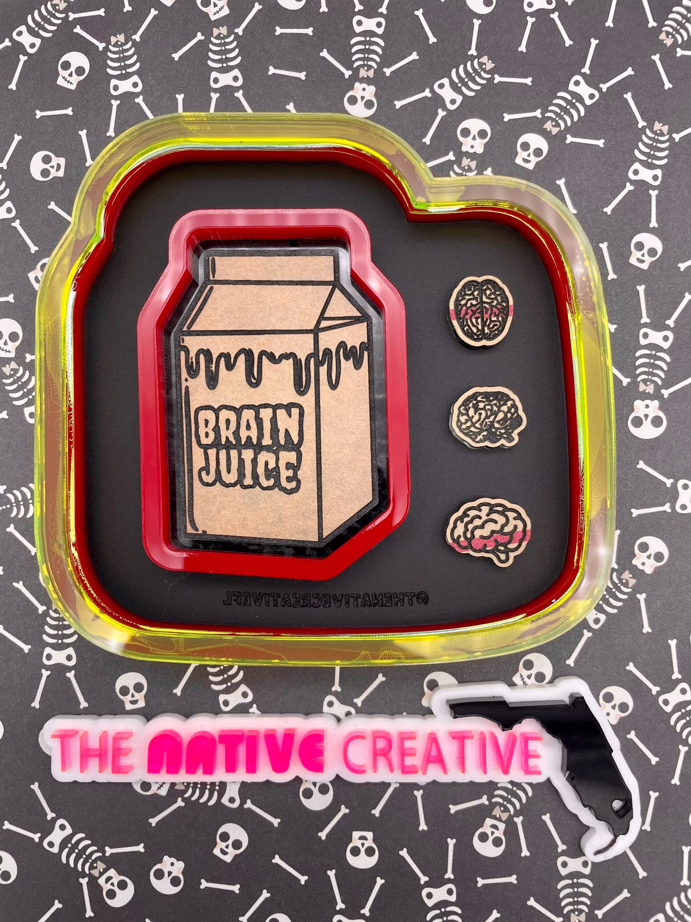 Zombie Brain Juice With Bits Palette Silicone Mold For Resin Crafting Made To Order