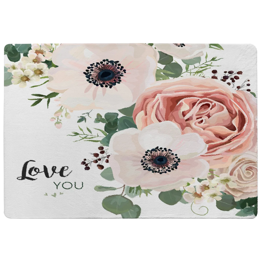 Partee Garden Flower Anemone Designer Shaggy Pink/Black/Green Rug