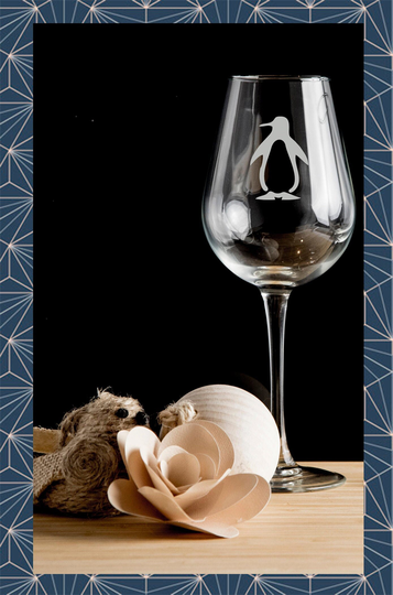 Penguin Engraved On Wine Glass. Beautiful Etched Personalised With Any Name. Design Won't Wear Off Like Vinyl.53
