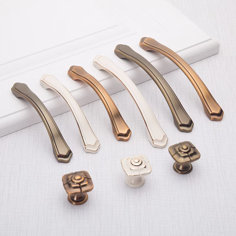 Bronze /Coffee /Lvory White Knob Kitchen Cabinet Pulls Drawer Dresser Knobs Pull Zinc Alloy Door Handle Furniture Hardware