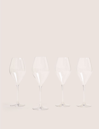Set of 4 Grace Crystal Red Wine Glasses beige