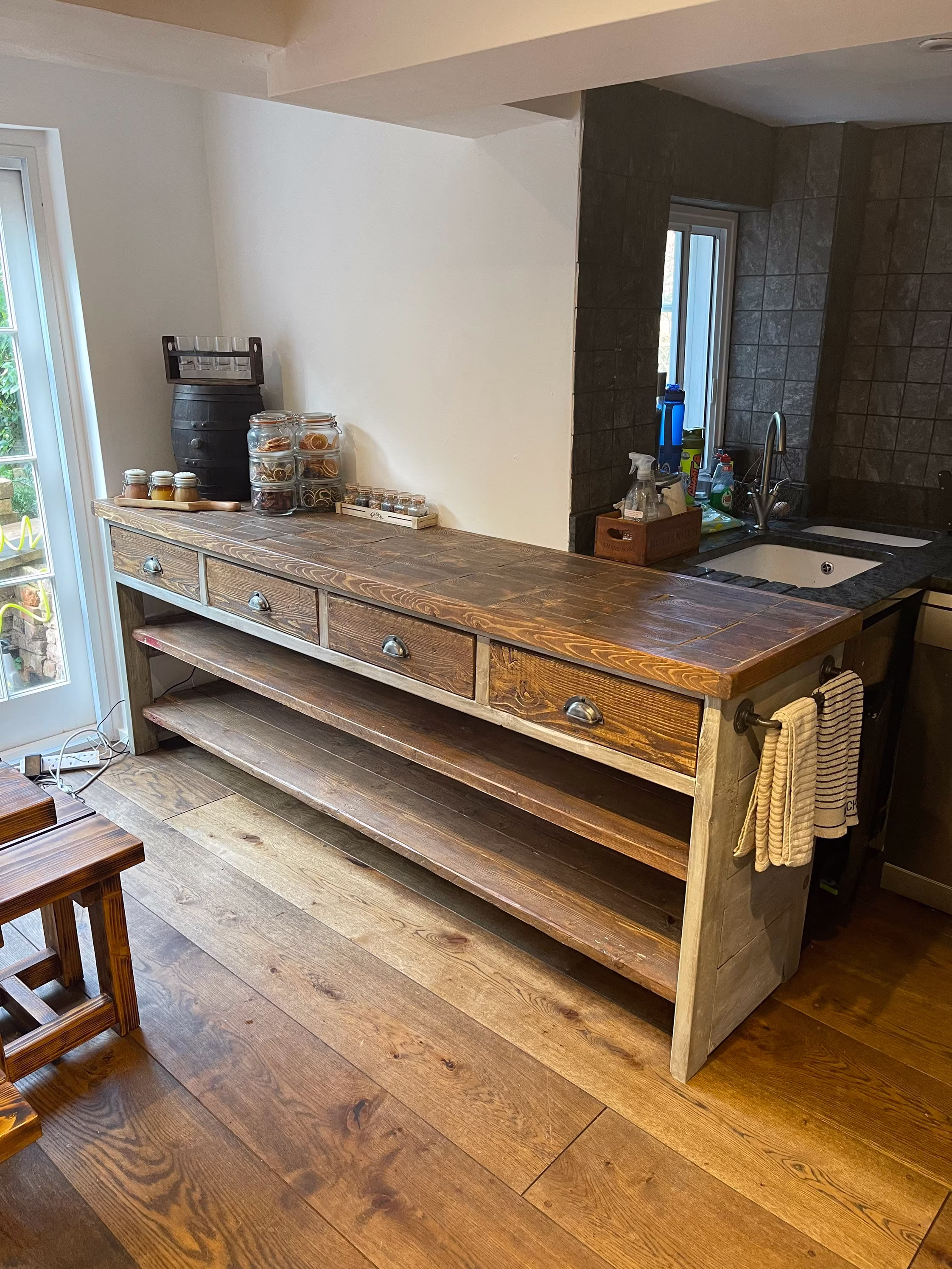 Rustic Farmhouse Large Kitchen Island