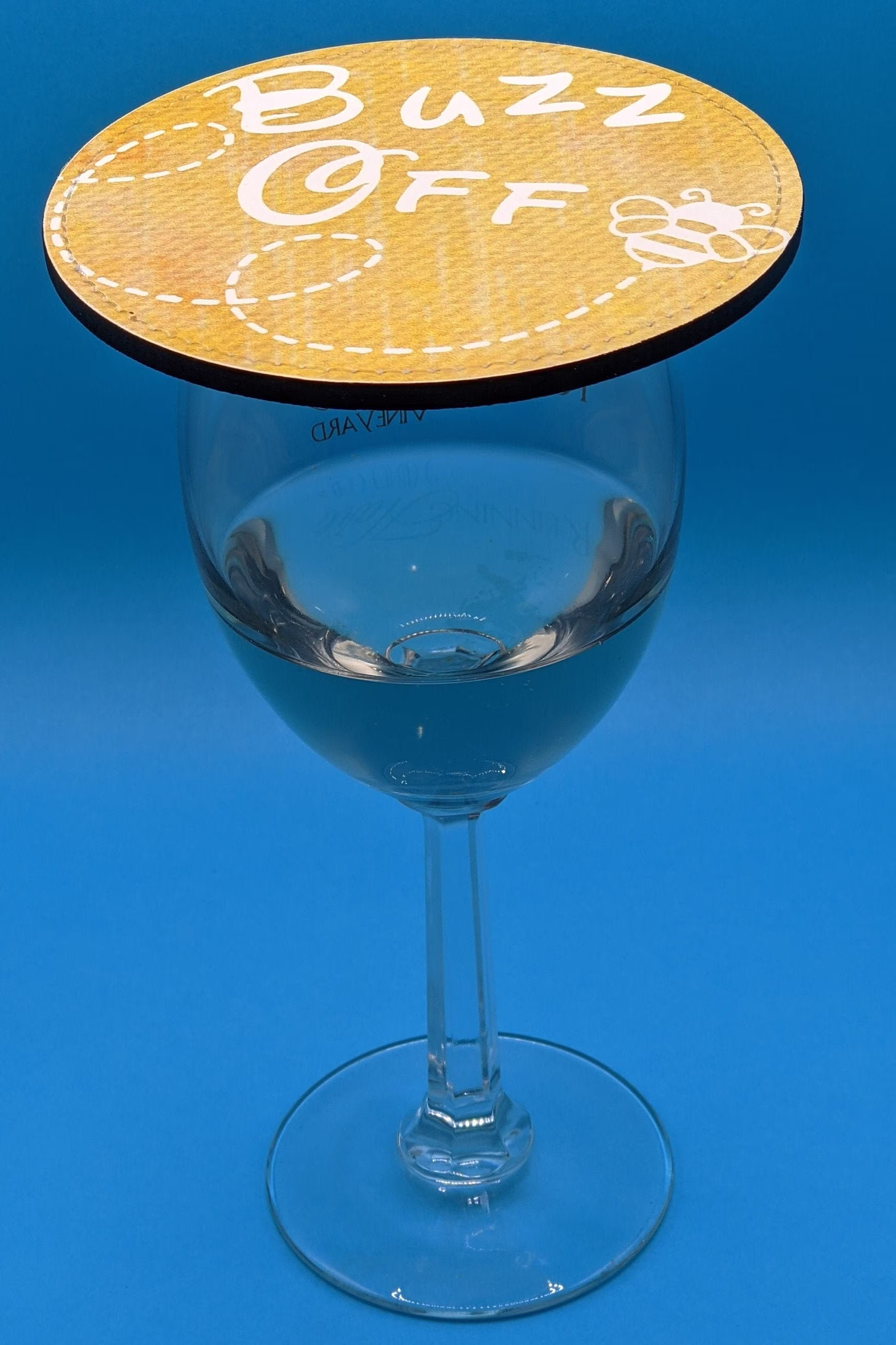 Wine Glass Cover/Wine Tasting/Wine Cover/Coaster/Wine Tumbler Cover/Bug Free/Drink Cover/Yellow/Buzz Off/Bee