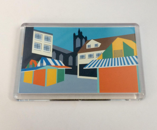 Norwich Market Themed Fridge Magnet By Rebecca Pymar