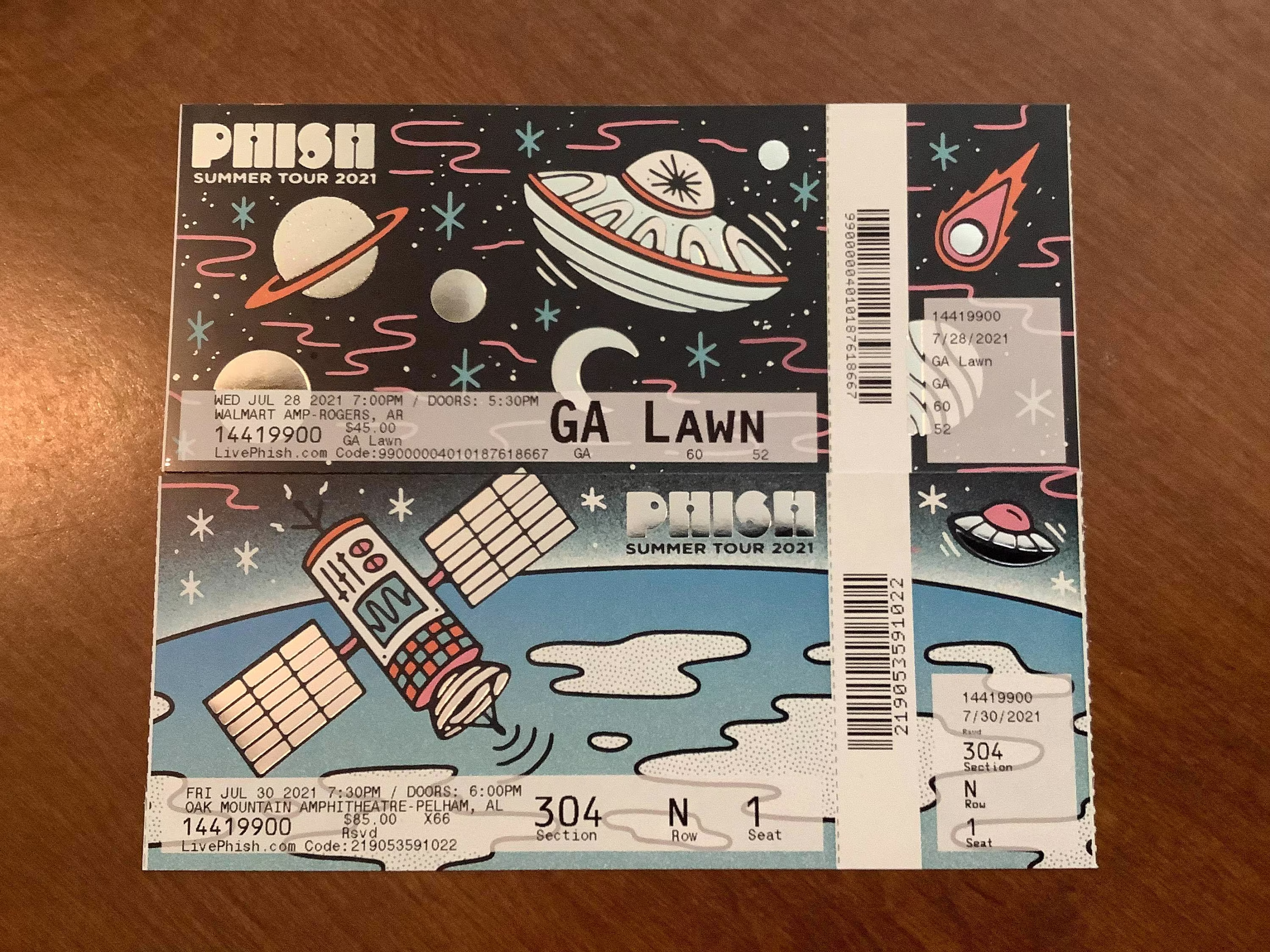 Phish Ticket Stub Magnet Arkansas/Oak Mountain 2021 Ptbm Without Pollock Art